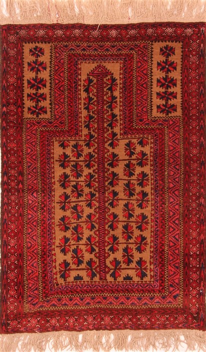 Baluch Red Hand Knotted 30 X 47 Area Rug 253-28282 Image 0
