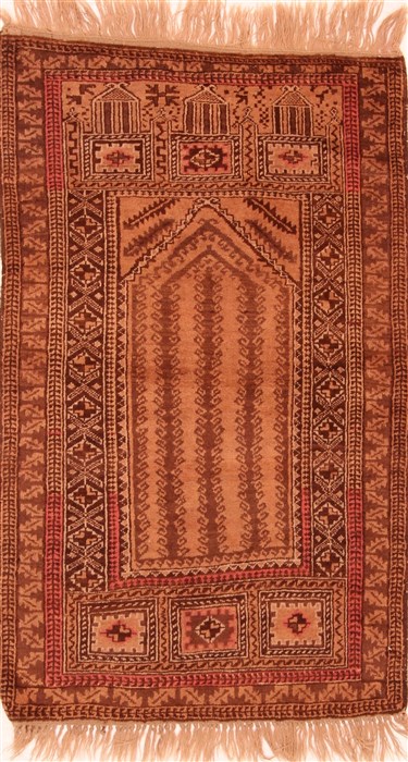 Baluch Brown Hand Knotted 29 X 45 Area Rug 253-28284 Image 0