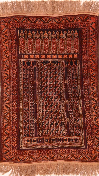 Baluch Red Hand Knotted 30 X 47 Area Rug 253-28287 Image 0