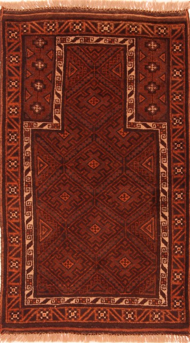 Baluch Brown Hand Knotted 30 X 47 Area Rug 100-28289 Image 0