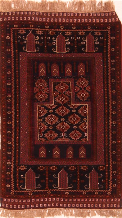 Baluch Red Hand Knotted 29 X 41 Area Rug 253-28290 Image 0