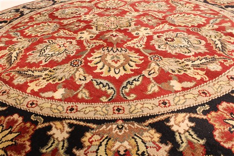 Jaipur Red Round Hand Knotted 60 X 60 Area Rug 250-28293 Image 1
