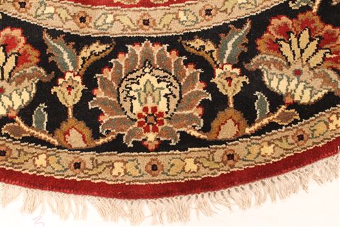 Jaipur Red Round Hand Knotted 60 X 60 Area Rug 250-28295 Image 1
