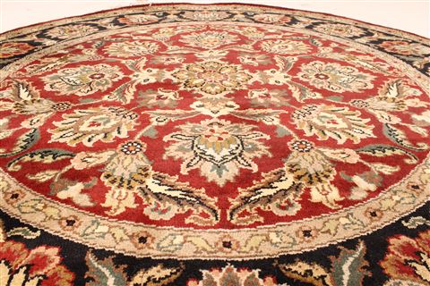 Jaipur Red Round Hand Knotted 60 X 60 Area Rug 250-28295 Image 2