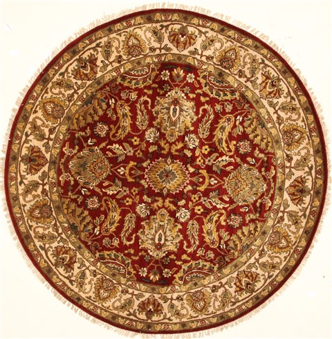 Jaipur Red Round Hand Knotted 60 X 60 Area Rug 250-28296 Image 0