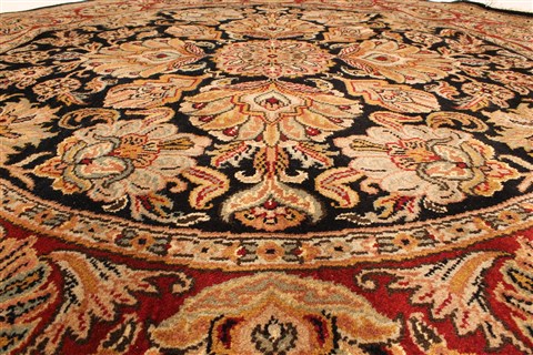 Jaipur Black Round Hand Knotted 70 X 70 Area Rug 250-28298 Image 3