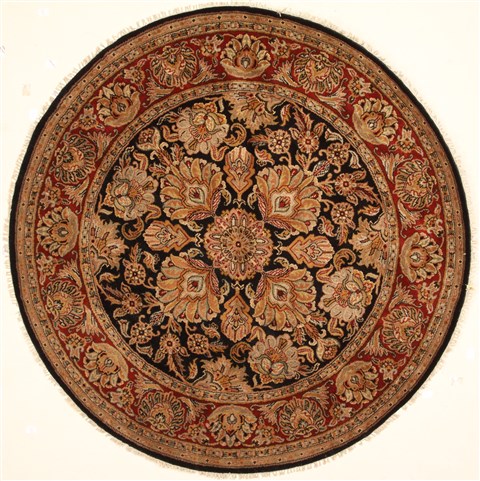 Jaipur Black Round Hand Knotted 70 X 70 Area Rug 250-28298 Image 0