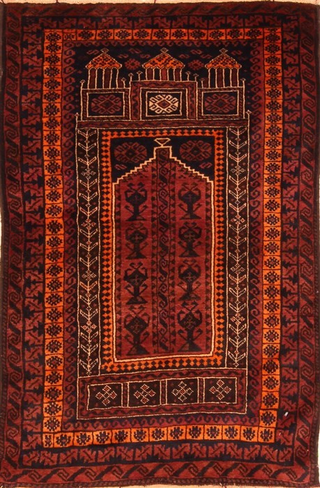 Baluch Red Hand Knotted 29 X 47 Area Rug 253-28300 Image 0