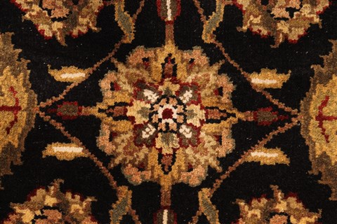 Jaipur Black Round Hand Knotted 60 X 60 Area Rug 250-28301 Image 1