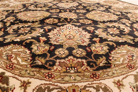 Jaipur Black Round Hand Knotted 60 X 60 Area Rug 250-28301 Image 3