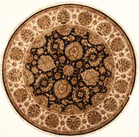 Jaipur Black Round Hand Knotted 60 X 60 Area Rug 250-28301 Image 0