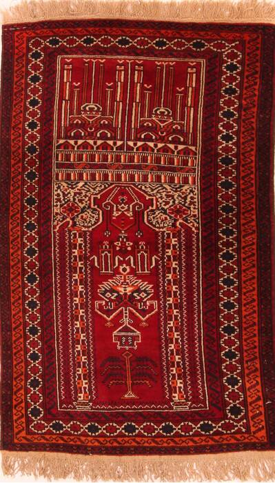 Baluch Red Hand Knotted 211 X 46 Area Rug 100-28305 Image 0