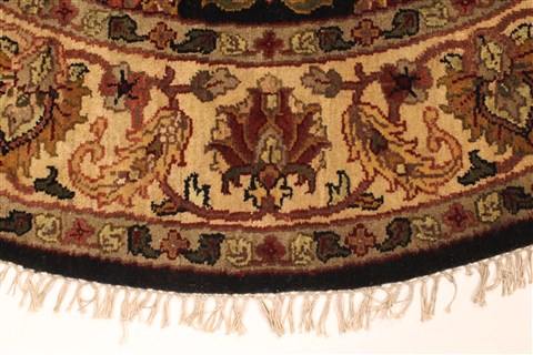 Jaipur Black Round Hand Knotted 60 X 60 Area Rug 250-28306 Image 1