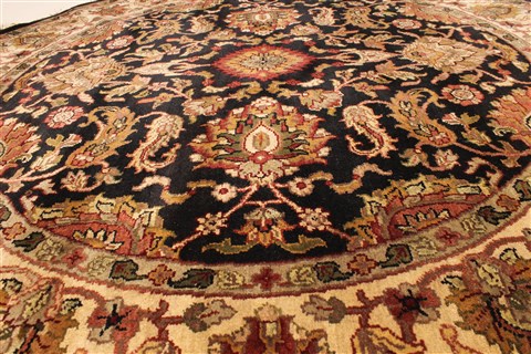 Jaipur Black Round Hand Knotted 60 X 60 Area Rug 250-28306 Image 2