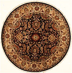 Jaipur Black Round Hand Knotted 6'0" X 6'0"  Area Rug 250-28306