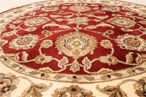 Jaipur Red Round Hand Knotted 59 X 59 Area Rug 250-28307 Image 1