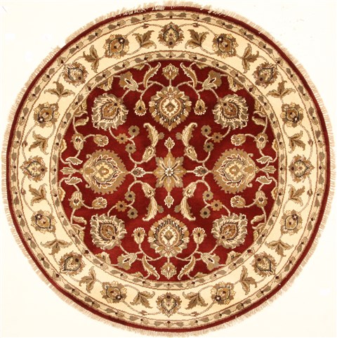 Jaipur Red Round Hand Knotted 59 X 59 Area Rug 250-28307 Image 0