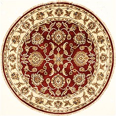 Jaipur Red Round Hand Knotted 5'9" X 5'9"  Area Rug 250-28307