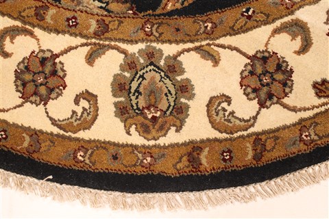 Jaipur Black Round Hand Knotted 60 X 60 Area Rug 250-28309 Image 1