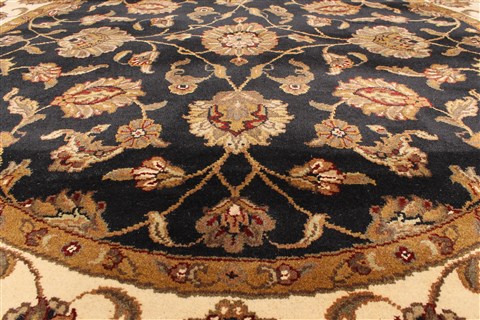 Jaipur Black Round Hand Knotted 60 X 60 Area Rug 250-28309 Image 2