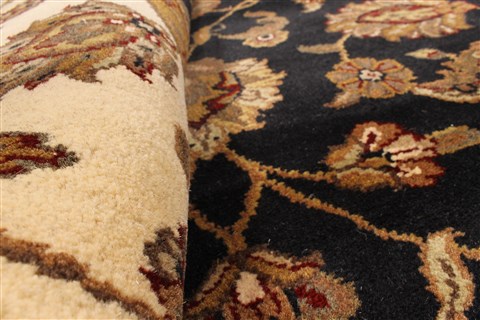 Jaipur Black Round Hand Knotted 60 X 60 Area Rug 250-28309 Image 4