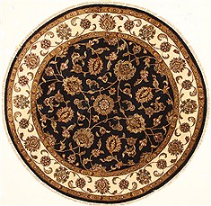 Jaipur Black Round Hand Knotted 6'0" X 6'0"  Area Rug 250-28309