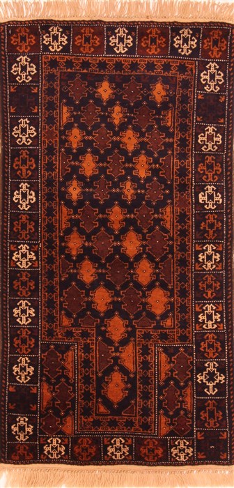 Baluch Black Hand Knotted 26 X 48  Area Rug 253-28312 Image 0
