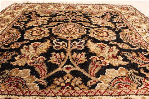 Jaipur Black Square Hand Knotted 30 X 30 Area Rug 250-28318 Image 2