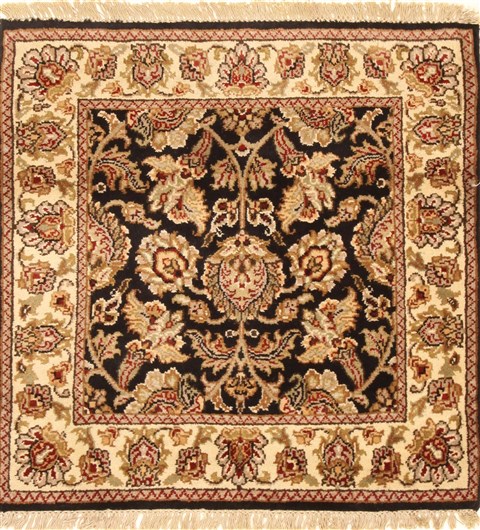 Jaipur Black Square Hand Knotted 30 X 30 Area Rug 250-28318 Image 0