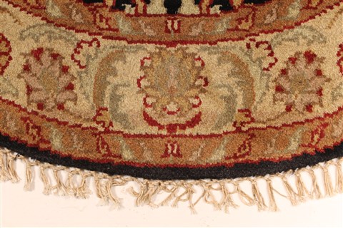 Jaipur Black Round Hand Knotted 39 X 39 Area Rug 250-28321 Image 1
