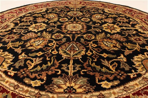Jaipur Black Round Hand Knotted 40 X 40 Area Rug 250-28327 Image 2