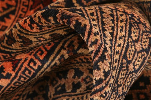 Baluch Orange Hand Knotted 210 X 42 Area Rug 253-28328 Image 1