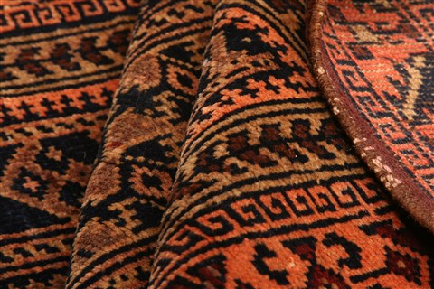 Baluch Orange Hand Knotted 210 X 42 Area Rug 253-28328 Image 2