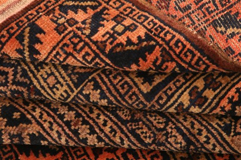 Baluch Orange Hand Knotted 210 X 42 Area Rug 253-28328 Image 3