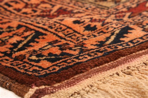 Baluch Orange Hand Knotted 210 X 42 Area Rug 253-28328 Image 5