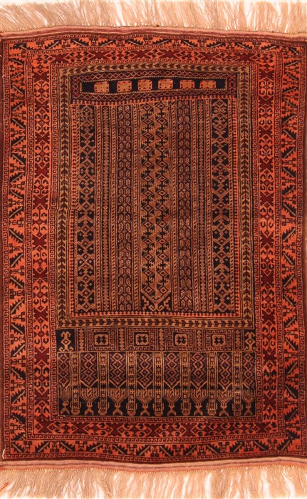 Baluch Orange Hand Knotted 210 X 42 Area Rug 253-28328 Image 0
