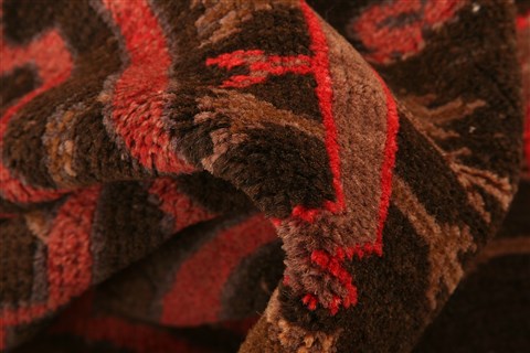 Baluch Brown Hand Knotted 210 X 41 Area Rug 100-28329 Image 1