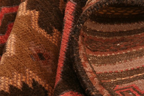 Baluch Brown Hand Knotted 210 X 41 Area Rug 100-28329 Image 2
