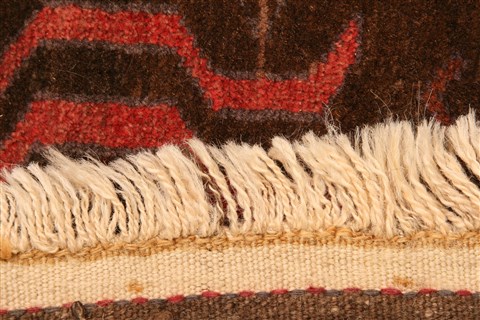 Baluch Brown Hand Knotted 210 X 41 Area Rug 100-28329 Image 4