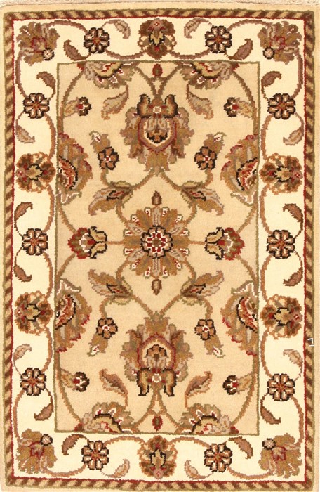 Jaipur Beige Hand Knotted 20 X 30 Area Rug 250-28333 Image 0