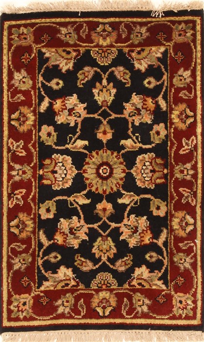 Jaipur Black Hand Knotted 20 X 30 Area Rug 250-28345 Image 0