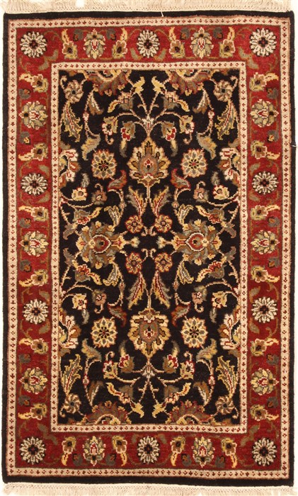 Jaipur Black Hand Knotted 26 X 40 Area Rug 250-28347 Image 0