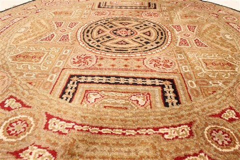 Jaipur Beige Round Hand Knotted 310 X 310 Area Rug 250-28348 Image 3