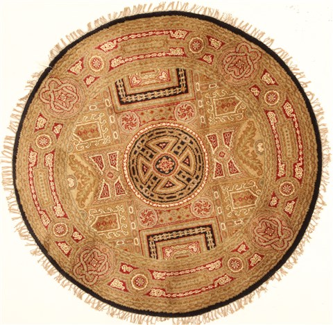 Jaipur Beige Round Hand Knotted 310 X 310 Area Rug 250-28348 Image 0