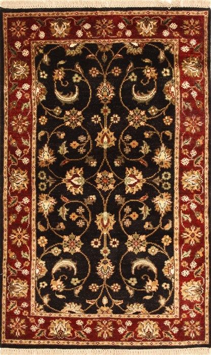 Jaipur Black Hand Knotted 30 X 50  Area Rug 250-28349 Image 0
