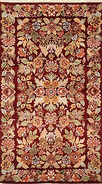 Indian Jaipur Red Rectangle 3x5 ft Wool Carpet 28352