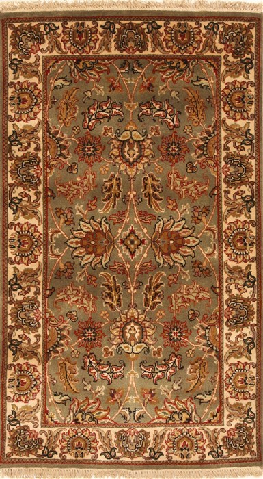 Jaipur Green Hand Knotted 30 X 50 Area Rug 250-28354 Image 0