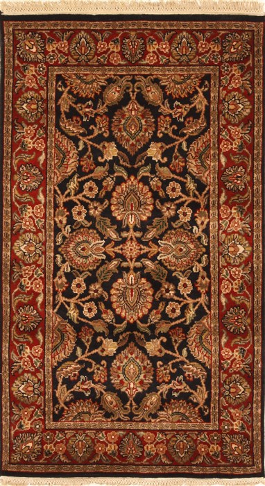 Jaipur Black Hand Knotted 30 X 50 Area Rug 250-28355 Image 0