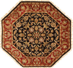 Jaipur Black Octagon Hand Knotted 4'0" X 4'0"  Area Rug 250-28357