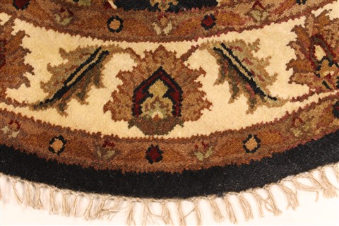 Jaipur Black Round Hand Knotted 40 X 40 Area Rug 250-28358 Image 1